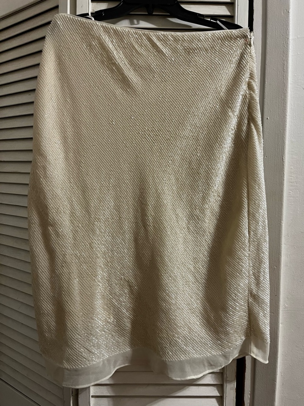 Banana Republic Shimmery Cream Midi Skirt